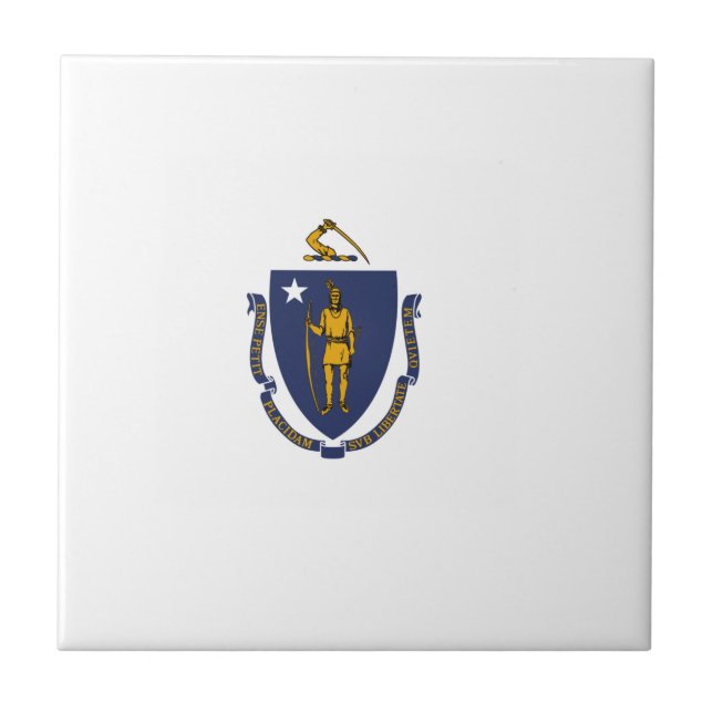 Massachusetts State Flag Ceramic Tile (Front)