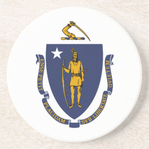Massachusetts State Flag Coaster