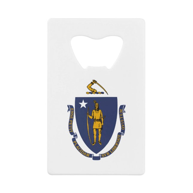 Massachusetts State Flag Credit Card Bottle Opener (Front)