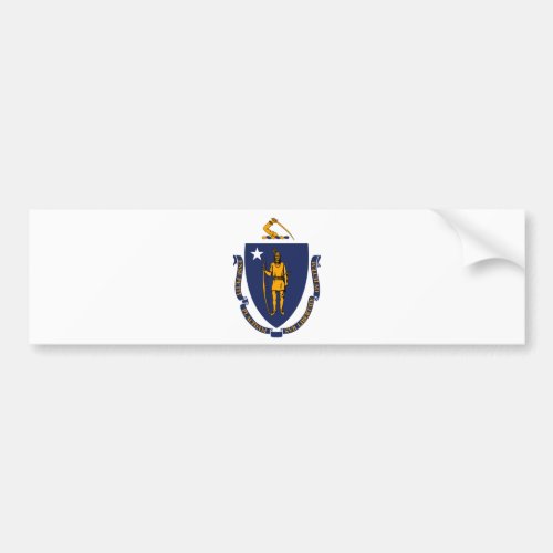 Massachusetts State Flag Design Bumper Sticker