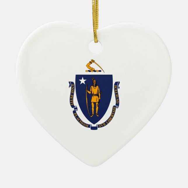 Massachusetts State Flag Design Ceramic Ornament (Front)
