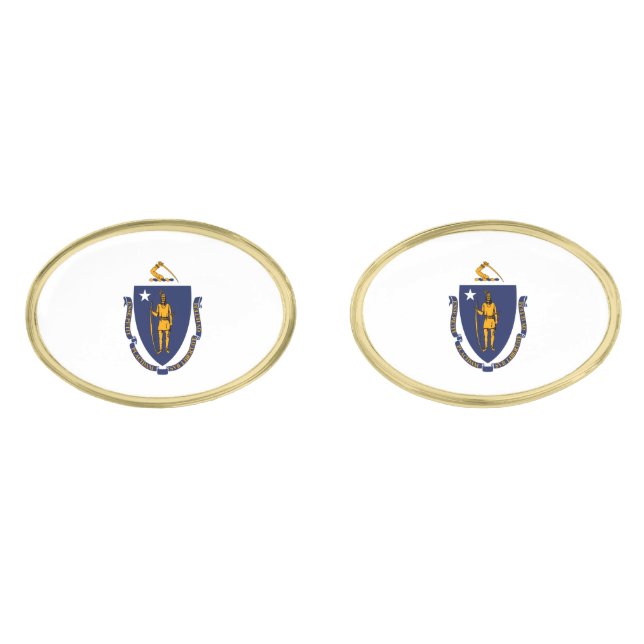 Massachusetts State Flag Design Cufflinks (Front)