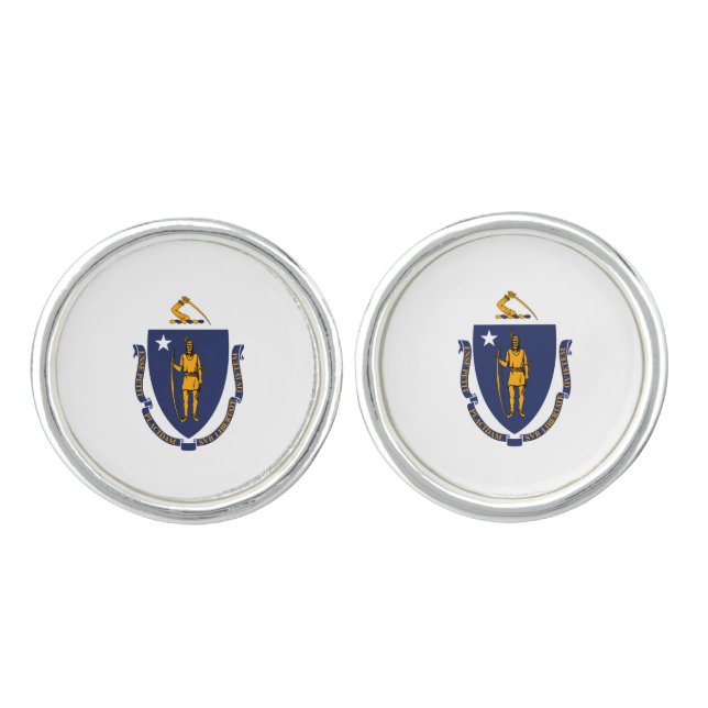Massachusetts State Flag Design decor Cufflinks (Front)
