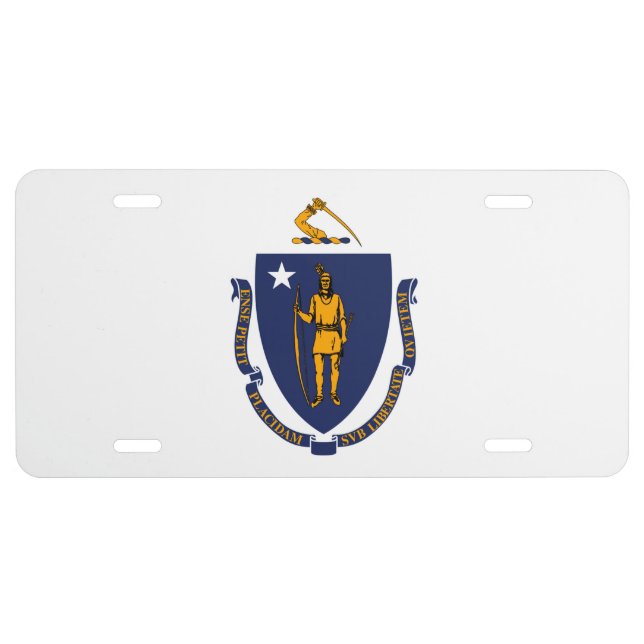 Massachusetts State Flag Design decor License Plate (Front)