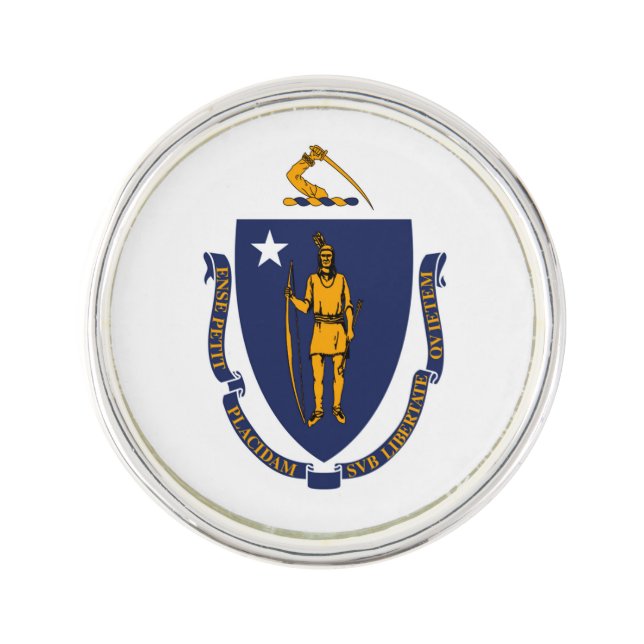 Massachusetts State Flag Design decor Pin (Front)