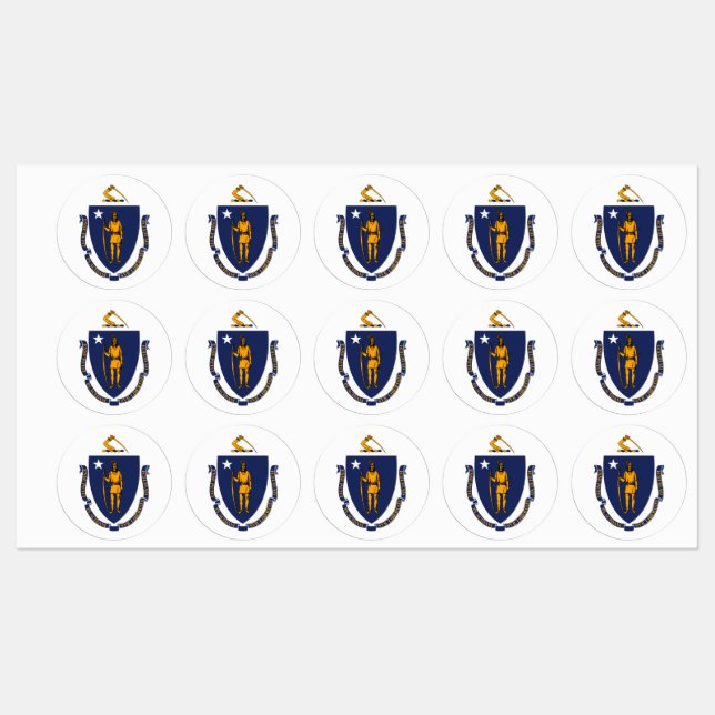 Massachusetts State Flag Design Labels (Sheet)