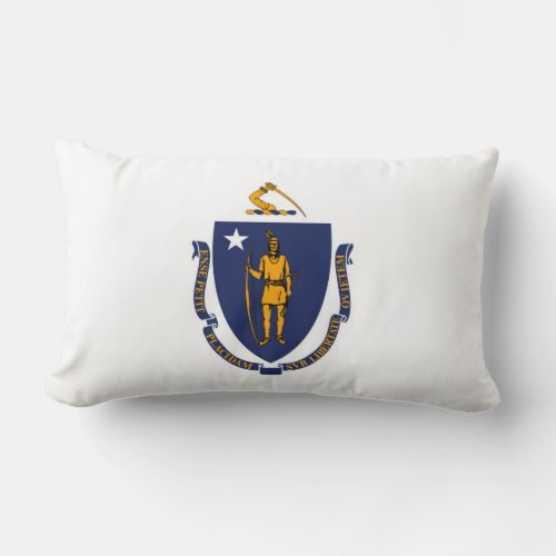 Massachusetts State Flag Design Lumbar Pillow
