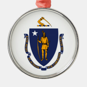 Massachusetts State Flag Design Metal Ornament