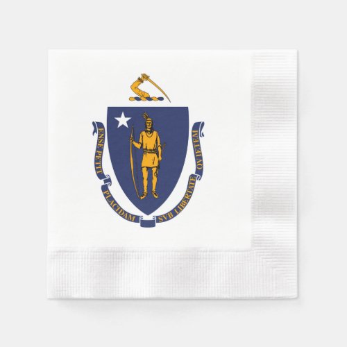 Massachusetts State Flag Design Napkins