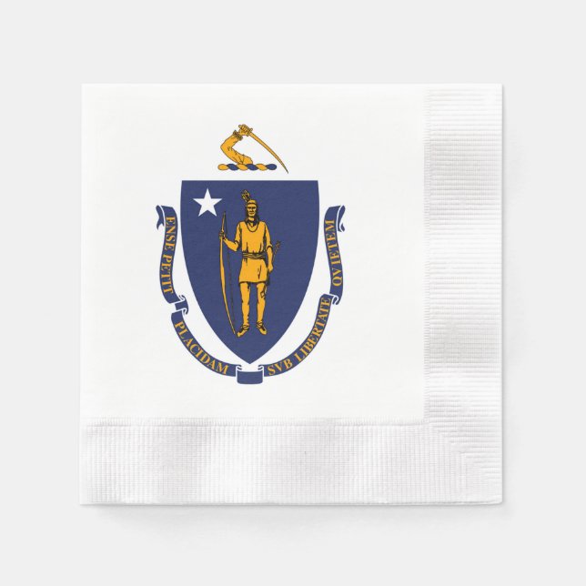 Massachusetts State Flag Design Napkins (Front)
