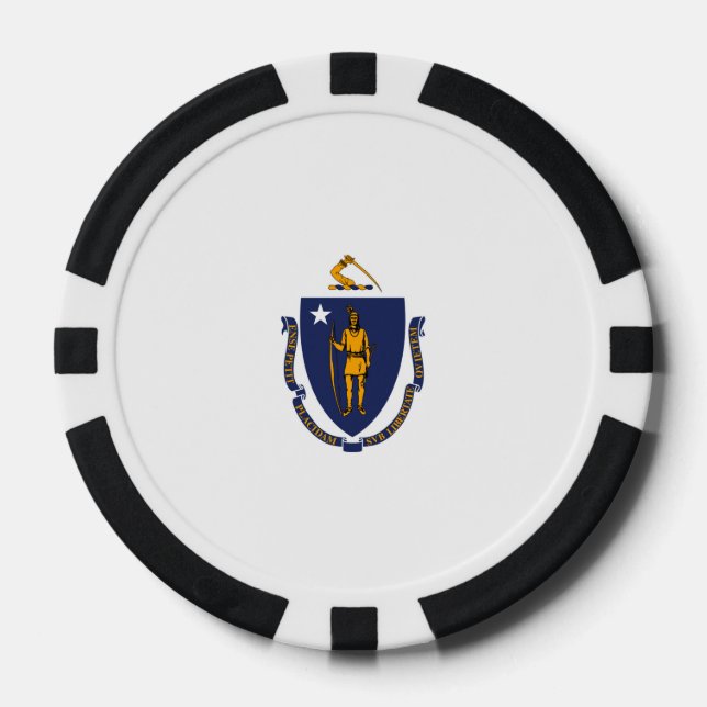 Massachusetts State Flag Design Poker Chips (Front)