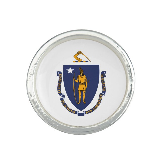Massachusetts State Flag Design Ring (Front)