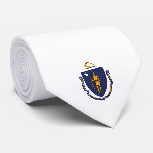 Massachusetts State Flag Design Tie (Rolled)