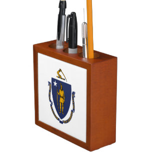 Massachusetts State Flag Desk Organizer