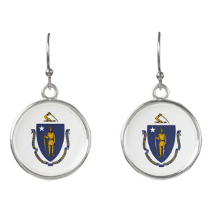 Massachusetts State Flag Earrings
