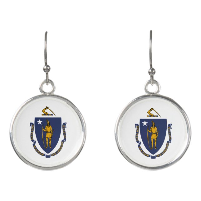 Massachusetts State Flag Earrings (Front)