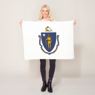 Massachusetts State Flag Fleece Blanket
