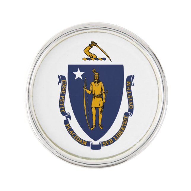 Massachusetts State Flag Lapel Pin (Front)