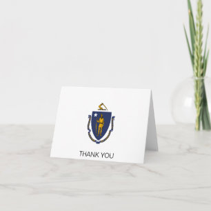 Massachusetts State Flag Letterpress Thank You Card