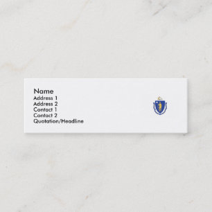 Massachusetts State Flag Mini Business Card