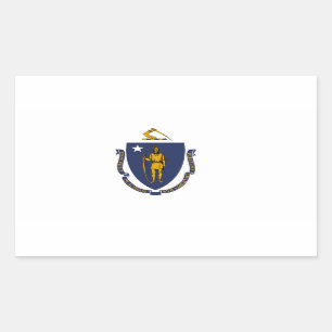 Massachusetts State flag Rectangular Sticker