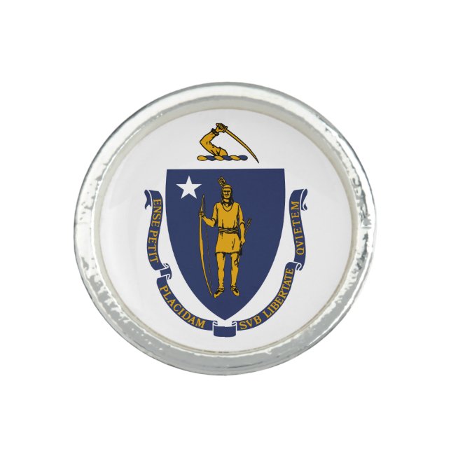 Massachusetts State Flag Ring (Front)