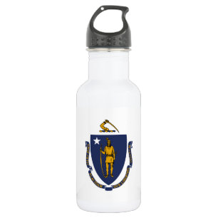 Massachusetts State Flag Stainless Steel Water Bottle