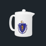 Massachusetts State Flag Teapot<br><div class="desc">Pour your tea with a touch of Massachusetts pride using our exclusive teapot featuring the flag of Massachusetts! Designed to combine elegance with state pride, this teapot is more than just a functional kitchen item; it’s a tribute to Massachusetts’ rich heritage and cultural identity. The striking design prominently displays the...</div>
