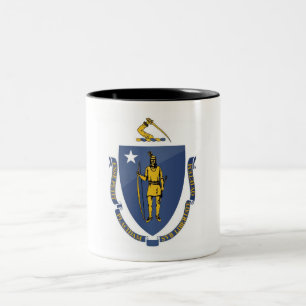 Massachusetts State Flag Two-Tone Coffee Mug