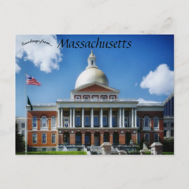Massachusetts State House Boston Massachusetts Postcard (Front)