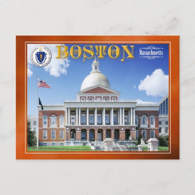 Massachusetts State House in Boston Postcard (Front)
