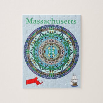 Massachusetts State Mandala Puzzle by TravelingMandalas at Zazzle