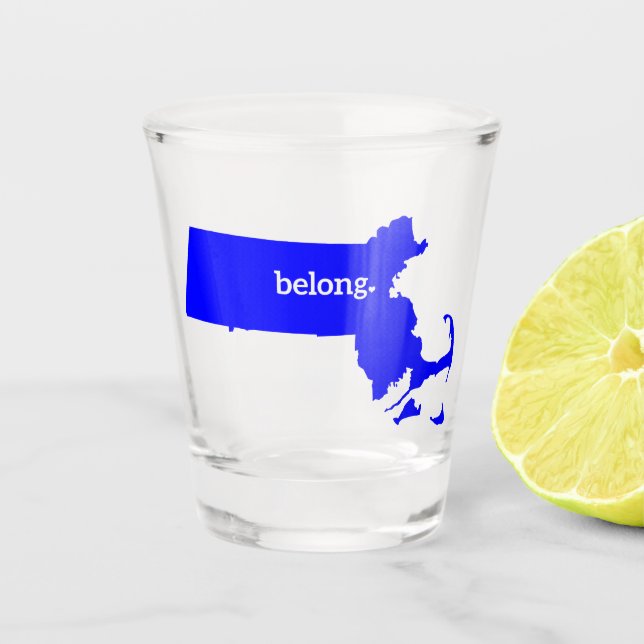 Massachusetts State Map Belong Shot Glass (Front)