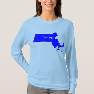 Massachusetts State Map Belong T-Shirt