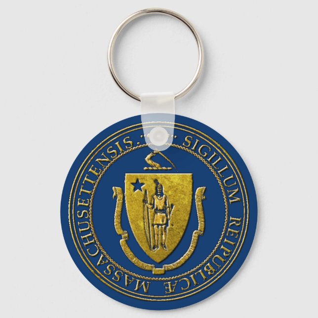 Massachusetts State Seal  Keychain (Front)