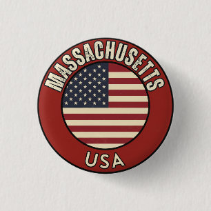 Massachusetts United States of America Button
