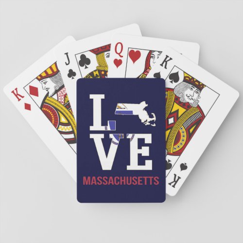 Massachusetts USA state love Poker Cards