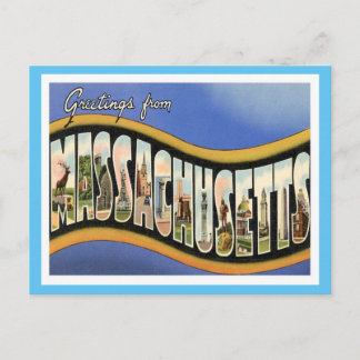 Massachusetts Vintage Travel Postcard