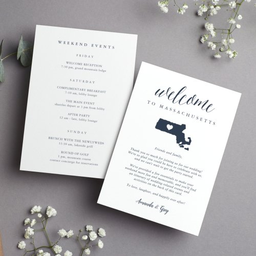 Massachusetts Wedding Welcome Letter  Itinerary