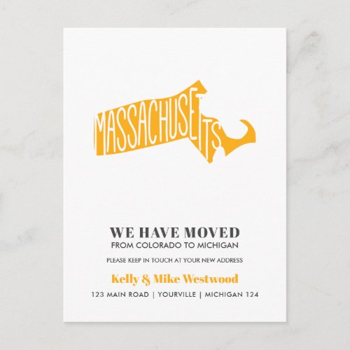 MASSACHUSETTS Weve moved New address New Home Postcard