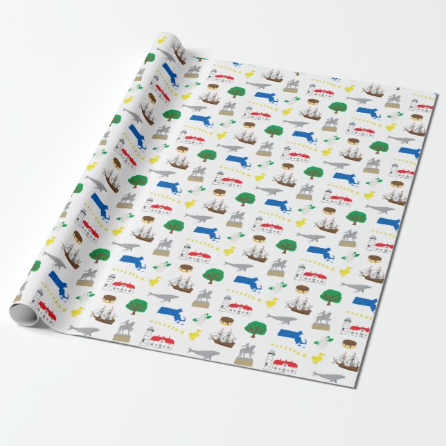 Massachusetts Wrapping Paper (Unrolled)