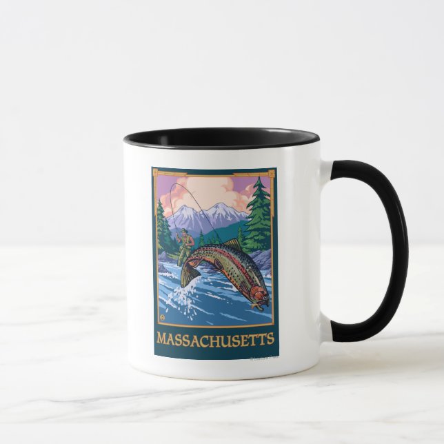 MassachusettsAngler Fisherman Scene Mug (Right)