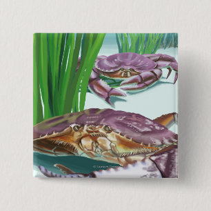 MassachusettsCrab and Fisherman Pinback Button