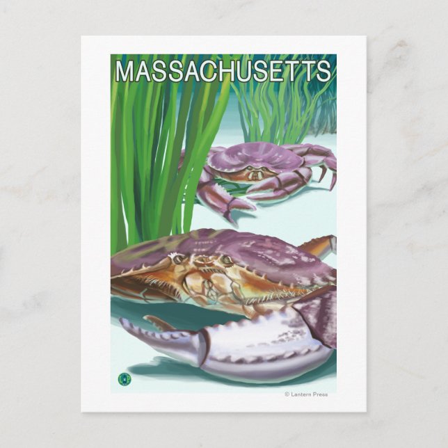MassachusettsCrab and Fisherman Postcard (Front)