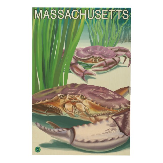 MassachusettsCrab and Fisherman Wood Wall Decor (Front)