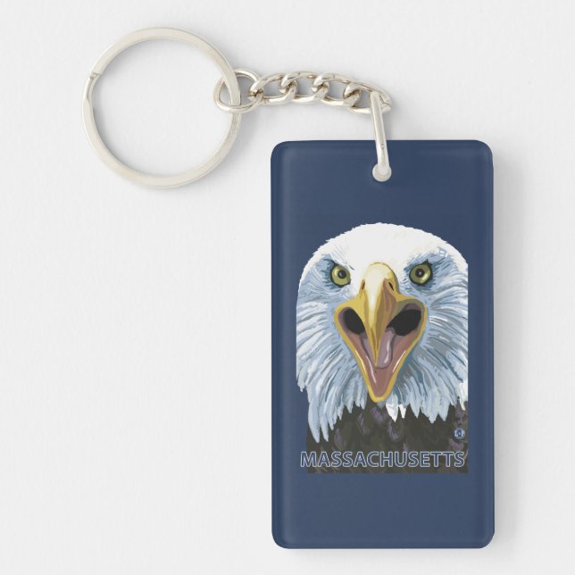 MassachusettsEagle Up Close Keychain (Front)