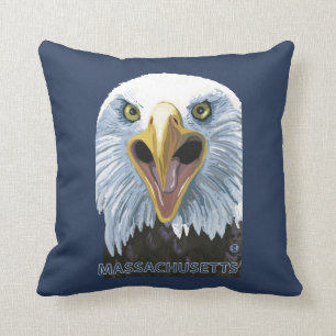 MassachusettsEagle Up Close Throw Pillow