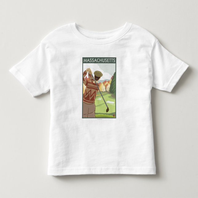 MassachusettsGolfing Scene Toddler T-shirt (Front)