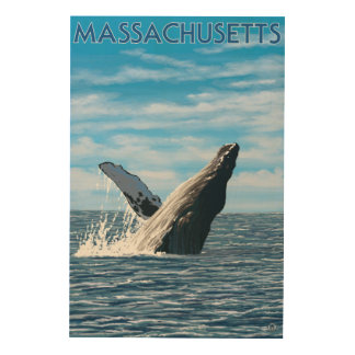 MassachusettsHumpback Whale Scene Wood Wall Art