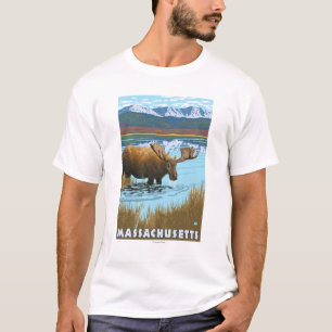 MassachusettsMoose Drinking in Lake T-Shirt